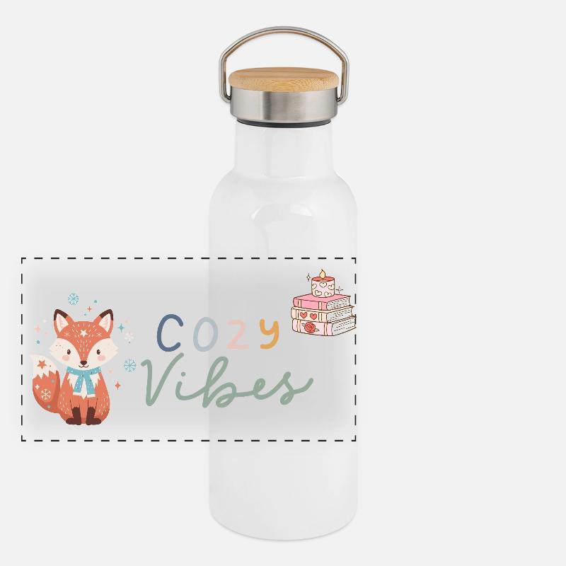 Panorama Thermosflasche mit Bambusdeckel