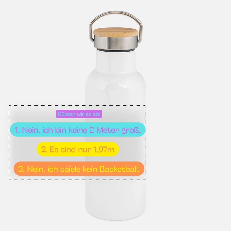1,97m Fragen Panorama Thermosflasche mit Bambusdeckel