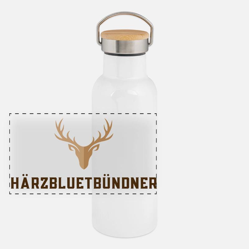 Härzbluetbündner Gourde isotherme avec bouchon en bambou