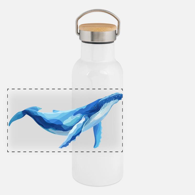 Wal Panorama Thermosflasche mit Bambusdeckel