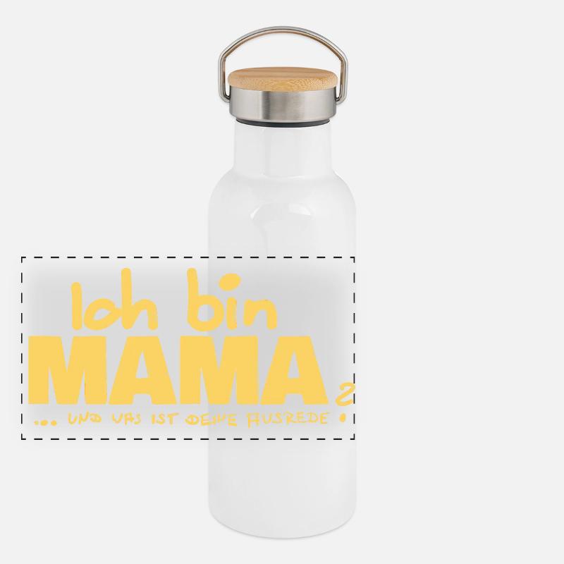 Ich bin Mama Mutterschaft Statement Panorama Thermosflasche mit Bambusdeckel