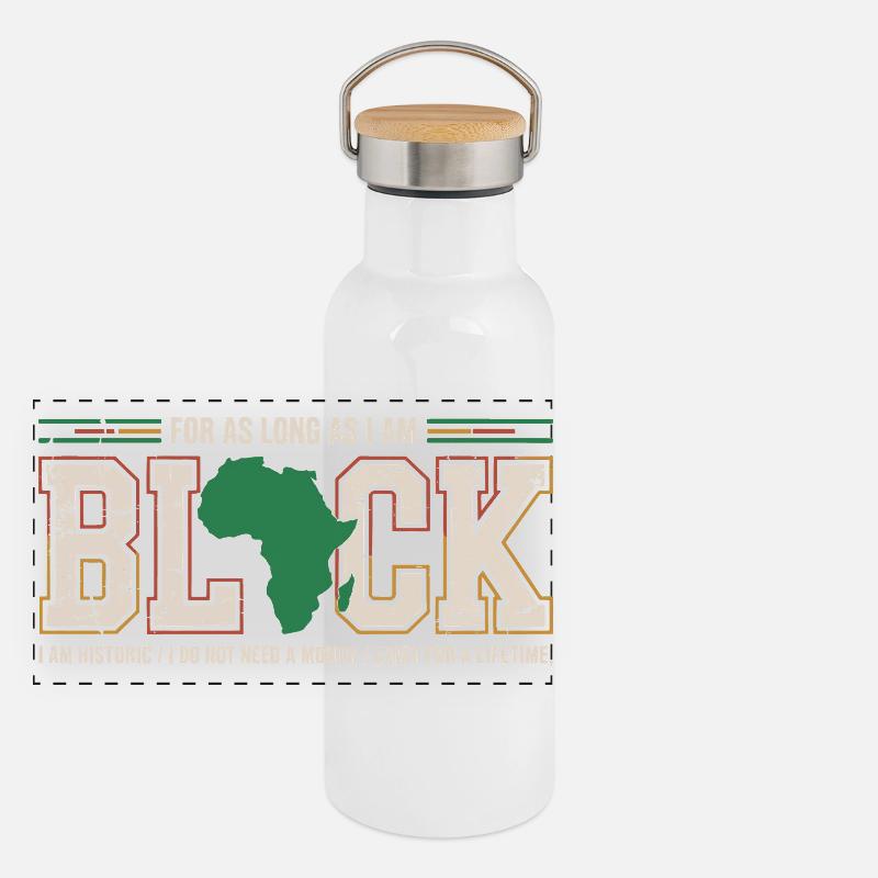 Pride Afro Black History Month Vintage Panoramic Thermal Bottle with Bamboo Lid
