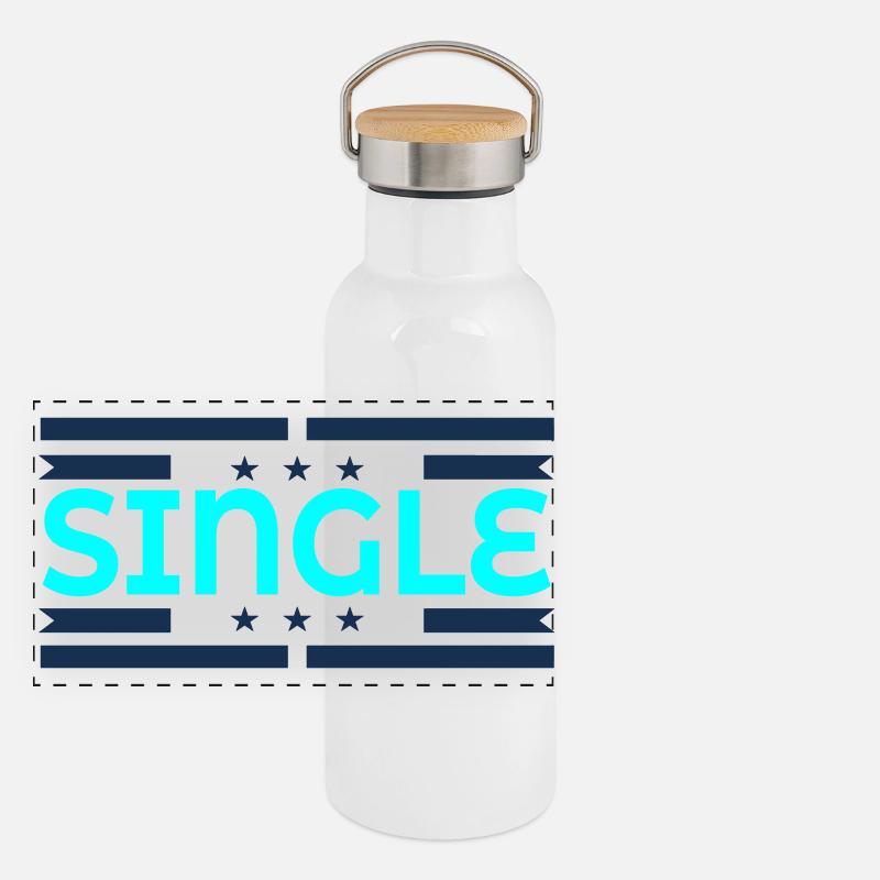 Single Flirten Panorama Thermosflasche mit Bambusdeckel