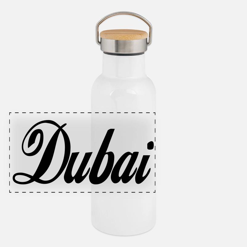 Dubai Panorama Thermosflasche mit Bambusdeckel