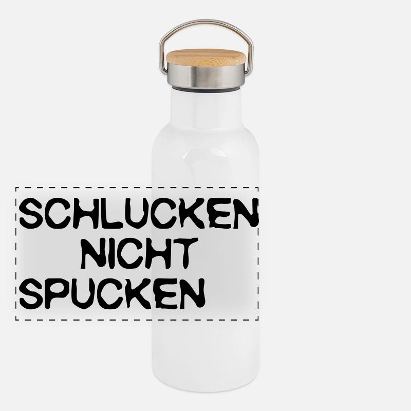 swallow do not spit, Panoramic Thermal Bottle with Bamboo Lid