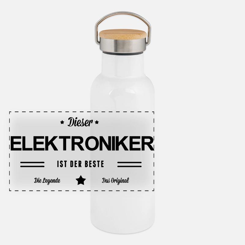 Bester Elektroniker Panorama Thermosflasche mit Bambusdeckel