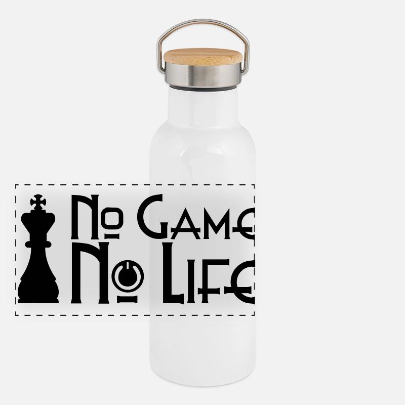 Pas de jeu, pas de déclaration de vie Gourde isotherme avec bouchon en bambou