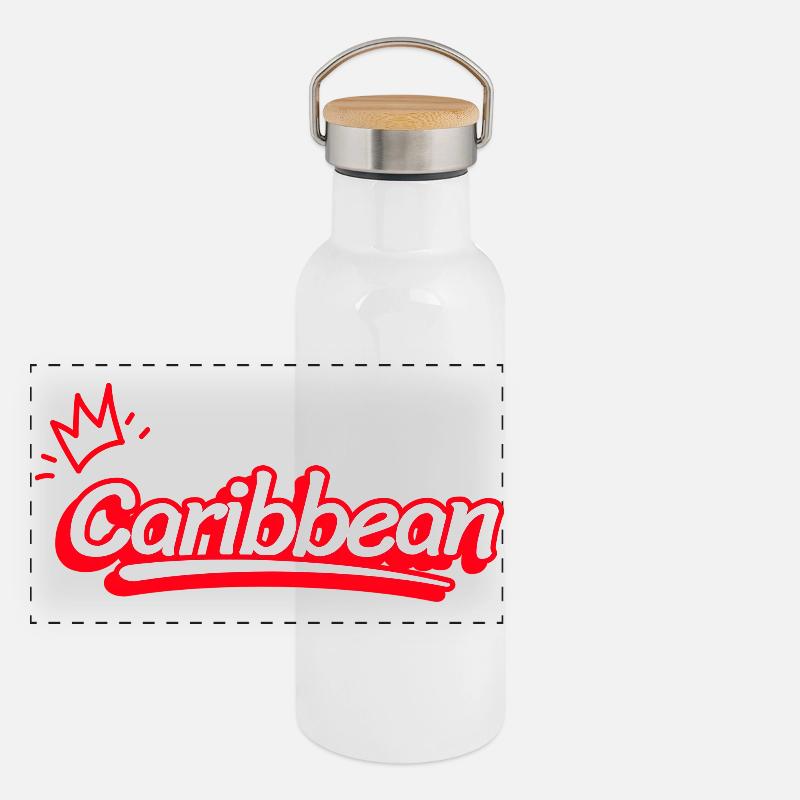 Caribbean en Rouge Gourde isotherme avec bouchon en bambou