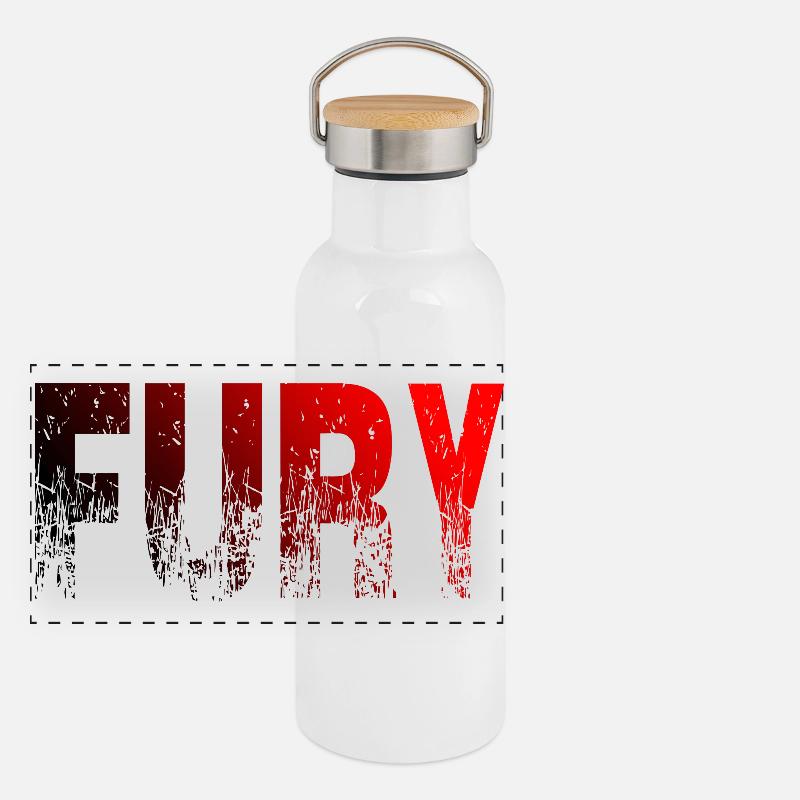 Fury Rot & Schwarz Panorama Thermosflasche mit Bambusdeckel
