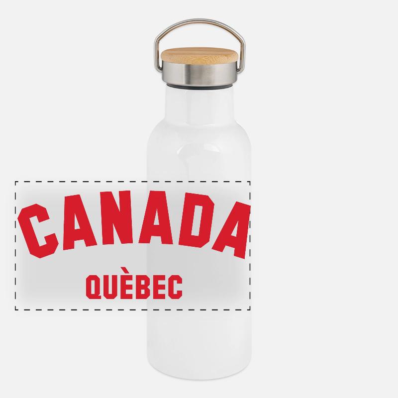 QUEBEC, Canada Kanada Panorama Thermosflasche mit Bambusdeckel