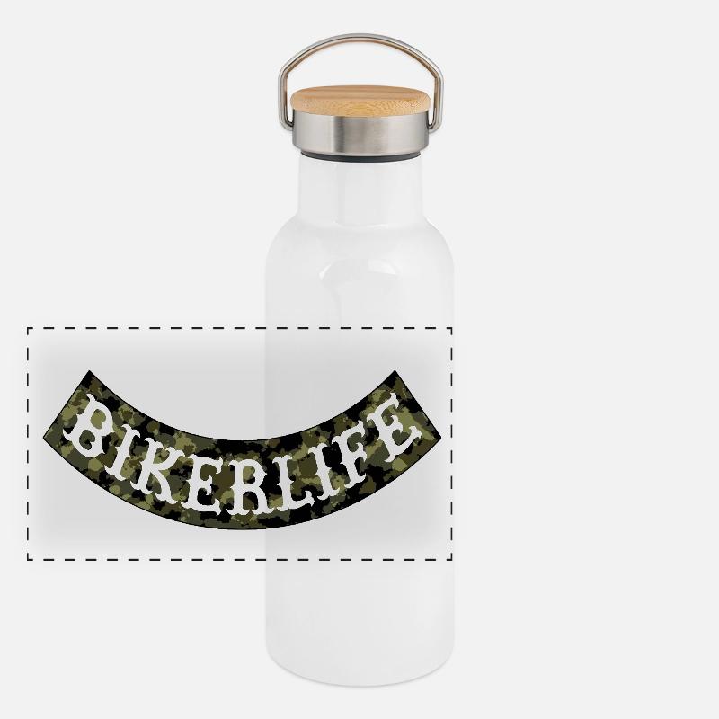 camouflage_bikerlife Gourde isotherme avec bouchon en bambou