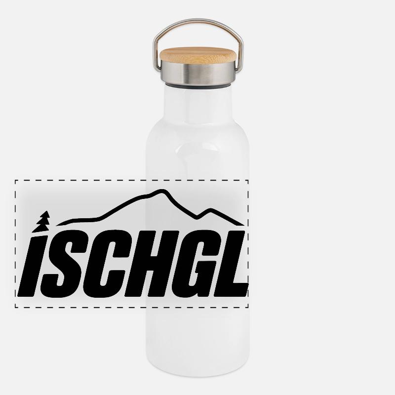 Ischgl - Souvenir Design Panoramic Thermal Bottle with Bamboo Lid