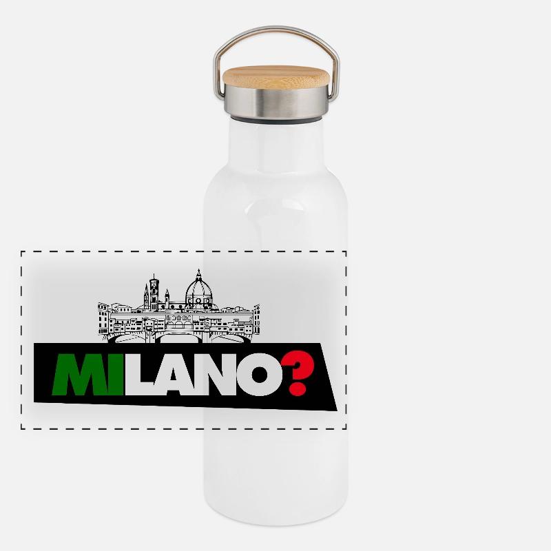 Mailand? Panorama Thermosflasche mit Bambusdeckel