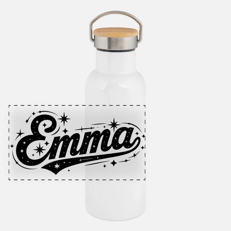 Emma name first last family Panoramic Thermal Bottle with Bamboo Lid