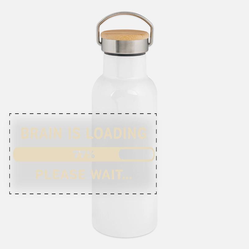 Gehirn wird geladen – Bitte warten Panorama Thermosflasche mit Bambusdeckel