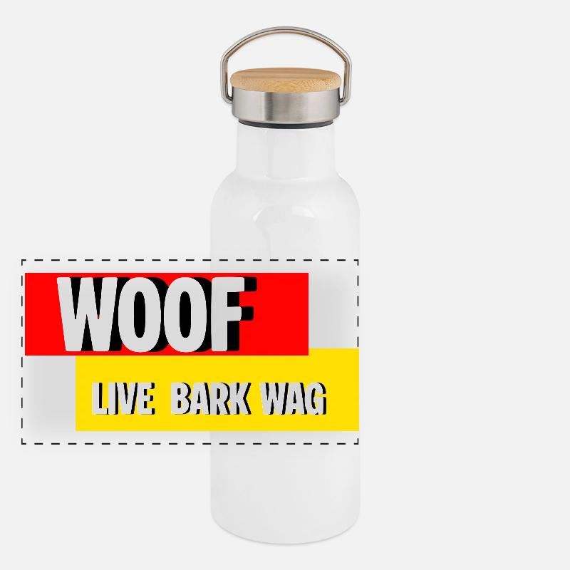 Woof Panoramic Thermal Bottle with Bamboo Lid