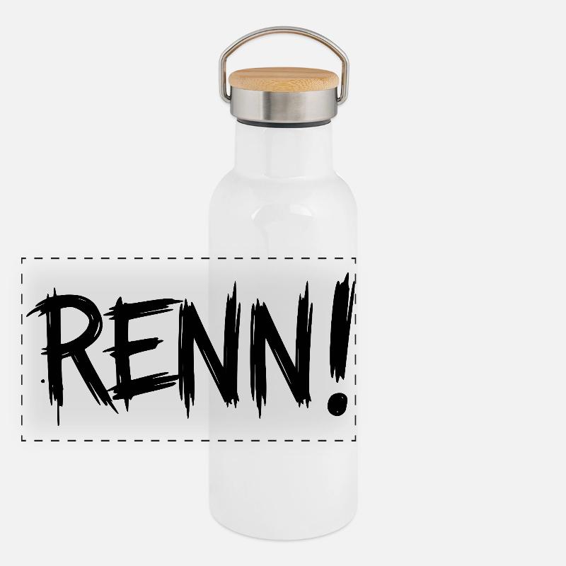 Run! (Running, running, jogging, runner) Panoramic Thermal Bottle with Bamboo Lid