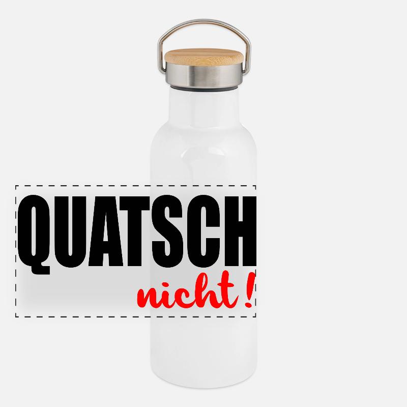 Lehrer Sprüche Quatschen Panorama Thermosflasche mit Bambusdeckel