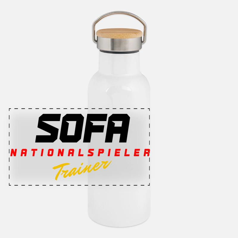Sofa Nationalspieler Panorama Thermosflasche mit Bambusdeckel