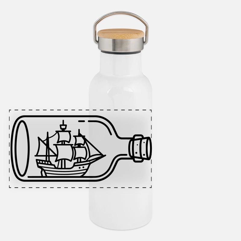 Ship in bottle Gourde isotherme avec bouchon en bambou