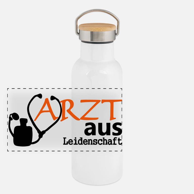 Arzt aus Leidenschaft Geschenk Panorama Thermosflasche mit Bambusdeckel