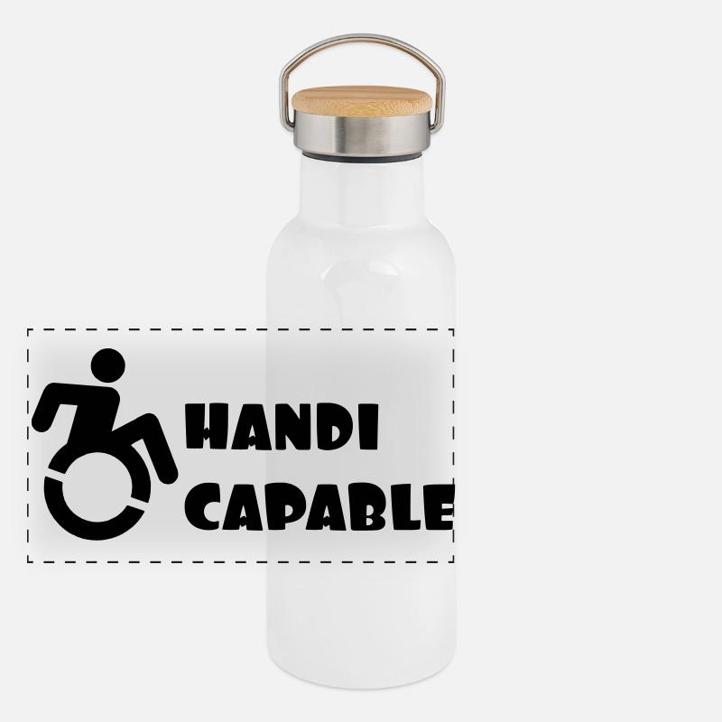 Wheelchair competent. Disabled humor # Panoramic Thermal Bottle with Bamboo Lid