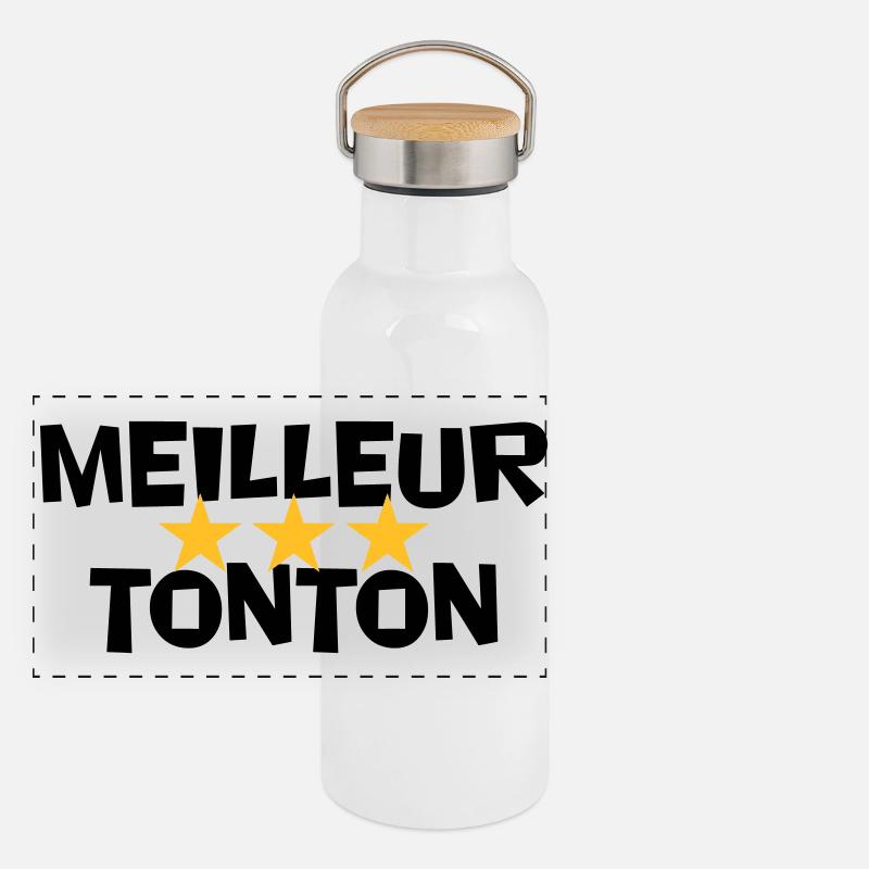 BEST UNCLE Panorama Thermosflasche mit Bambusdeckel