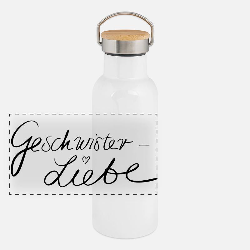 Geschwisterliebe - Panoramic Thermal Bottle with Bamboo Lid - white
