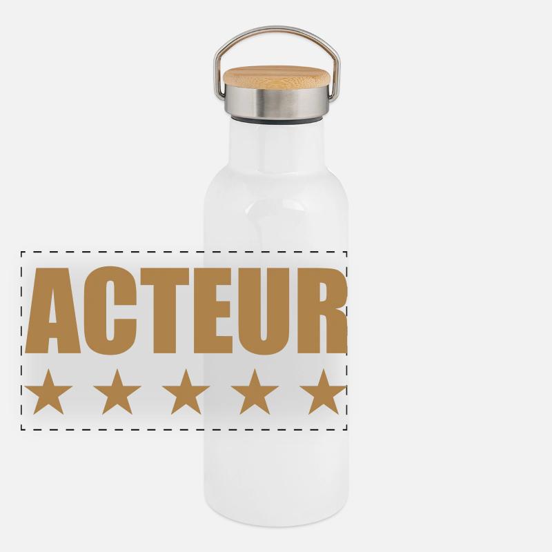 Acteur ***** Gourde isotherme avec bouchon en bambou