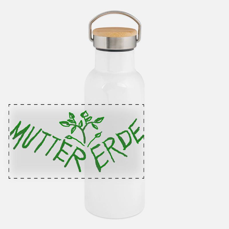 Mutter Erde - Schuetze Mutter Erde Panorama Thermosflasche mit Bambusdeckel