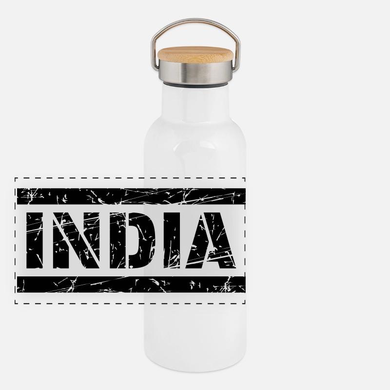 Inde Gourde isotherme avec bouchon en bambou