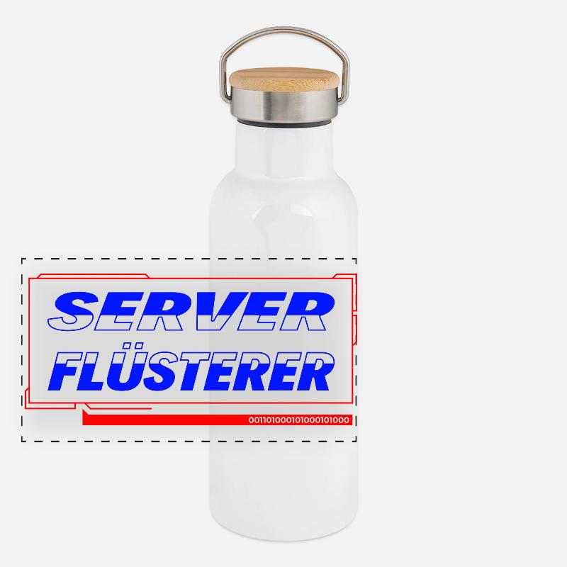 Server Flüsterer Panorama Thermosflasche mit Bambusdeckel