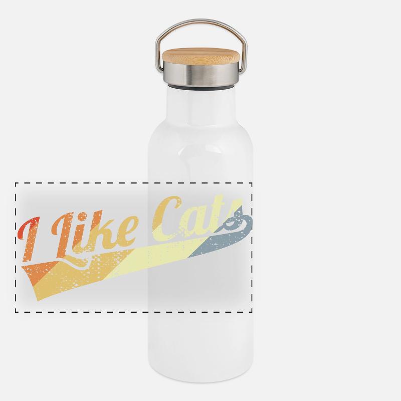 I Like Cats Panoramic Thermal Bottle with Bamboo Lid