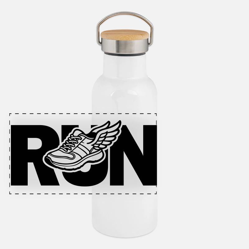 Run - course à pied Gourde isotherme avec bouchon en bambou