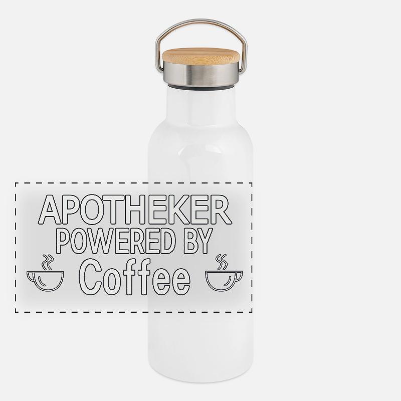 Pharmacist Powered By Coffee Panoramic Thermal Bottle with Bamboo Lid