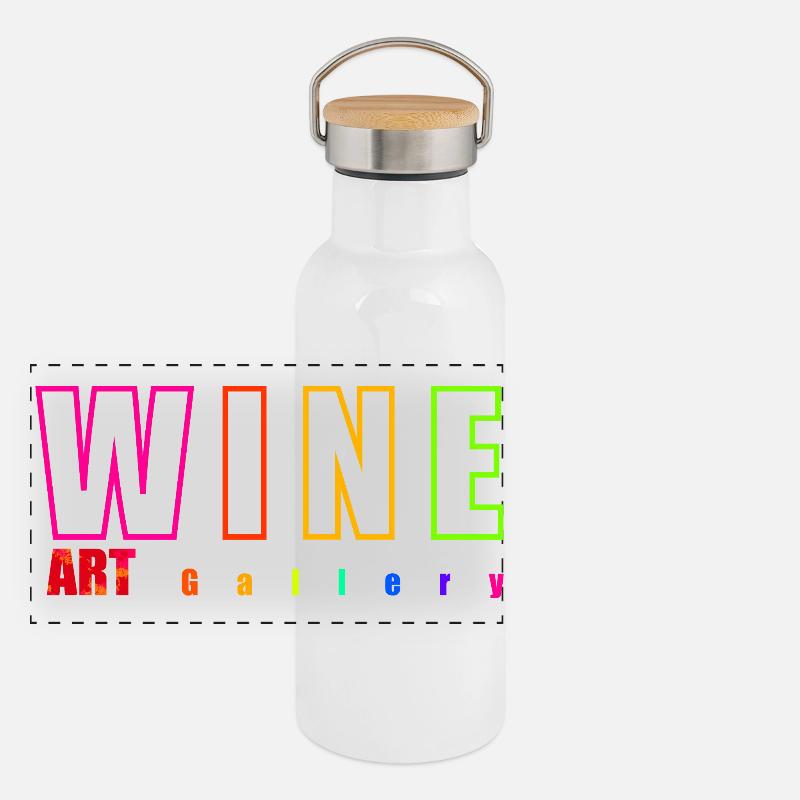 Wein - ART Panorama Thermosflasche mit Bambusdeckel