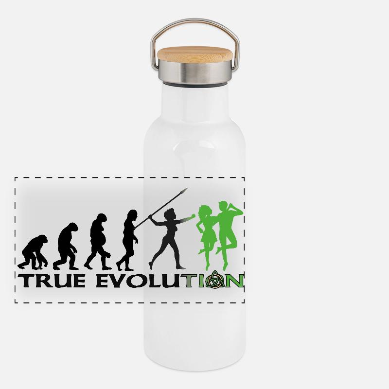 Entwicklung hin zu traditionellem irischem Tanz Panorama Thermosflasche mit Bambusdeckel