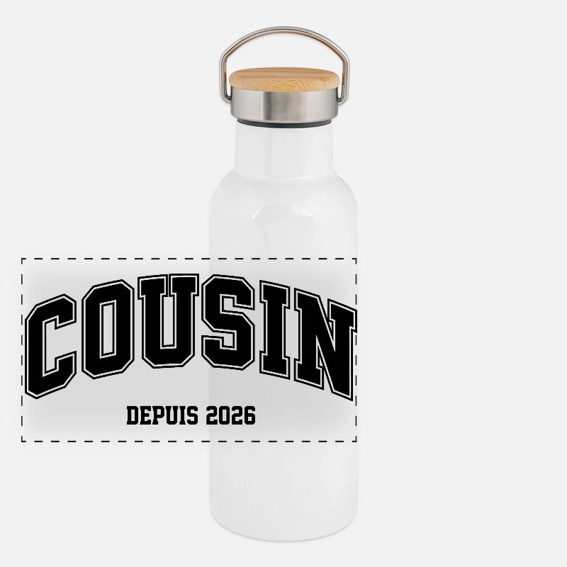Cousin Depuis 2026 Annonce Grossesse Gourde isotherme avec bouchon en bambou