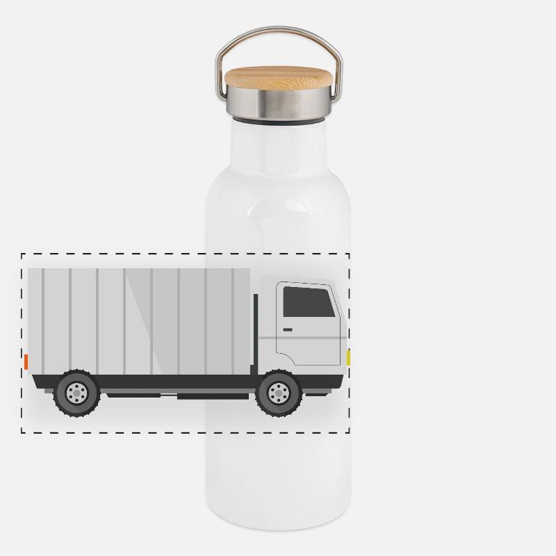 Lieferauto Panorama Thermosflasche mit Bambusdeckel