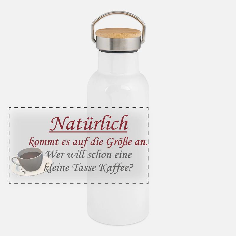 Bien sûr, la taille compte – blague sur le café Gourde isotherme avec bouchon en bambou