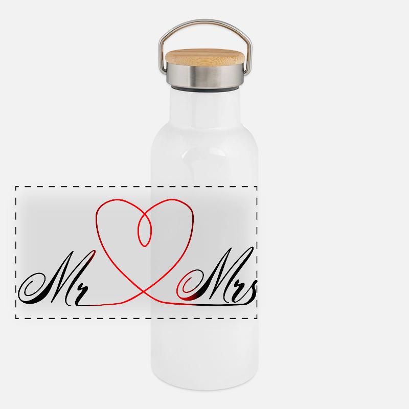 Mr. & Mrs. Panoramic Thermal Bottle with Bamboo Lid