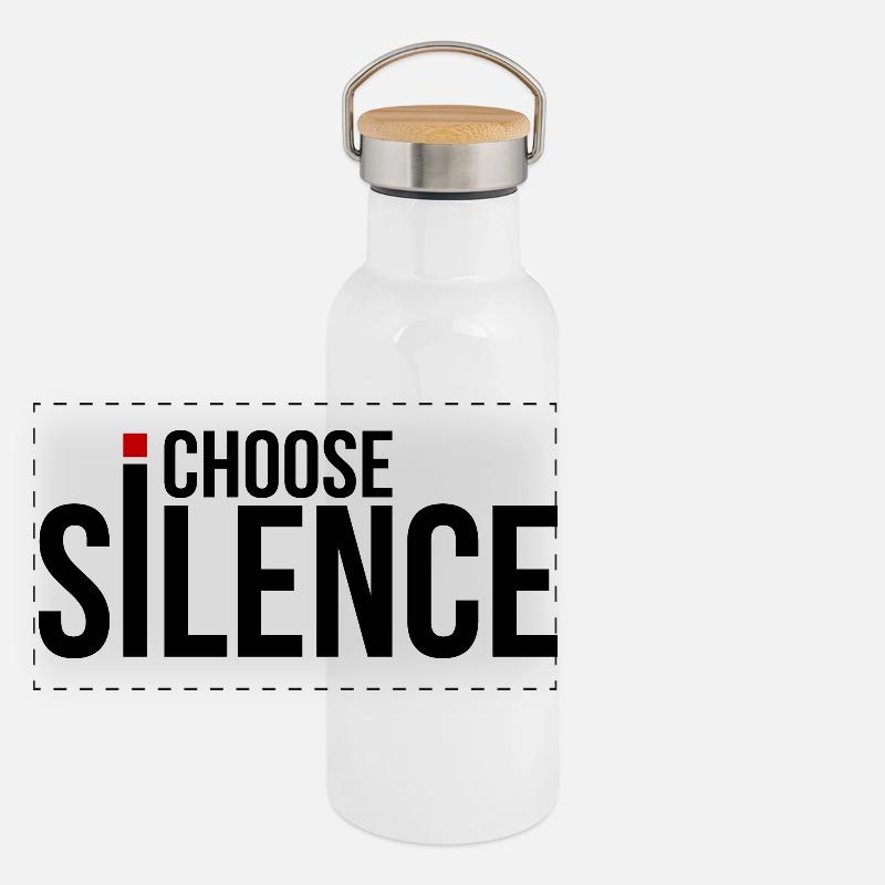 Je choisis le silence Gourde isotherme avec bouchon en bambou