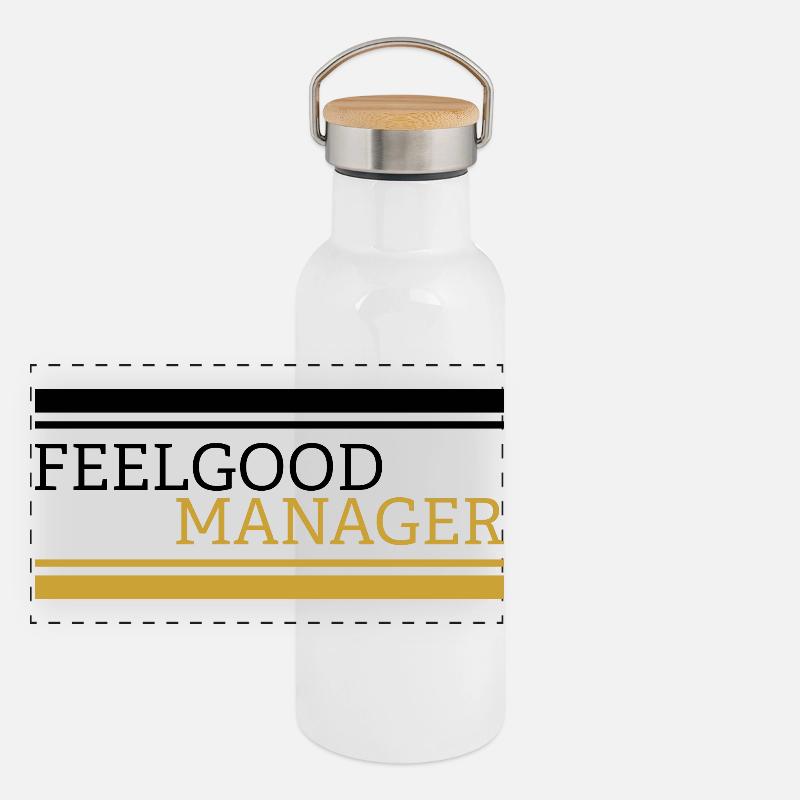 Feelgood manager Design black Panoramic Thermal Bottle with Bamboo Lid