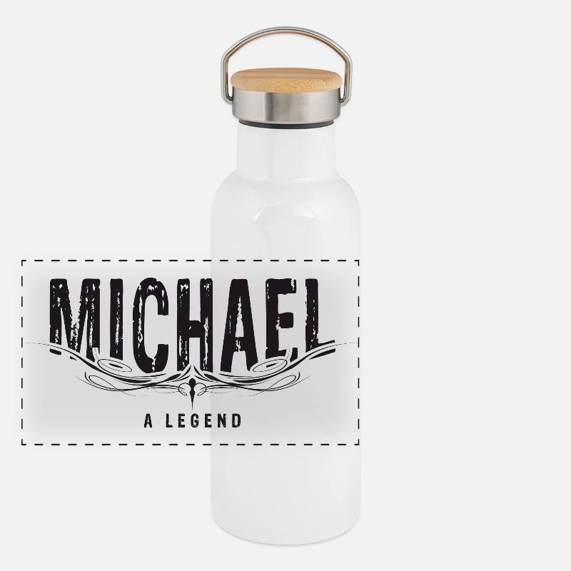 MICHAEL UNE LÉGENDE Gourde isotherme avec bouchon en bambou