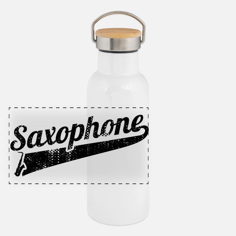 Saxophone Gourde isotherme avec bouchon en bambou