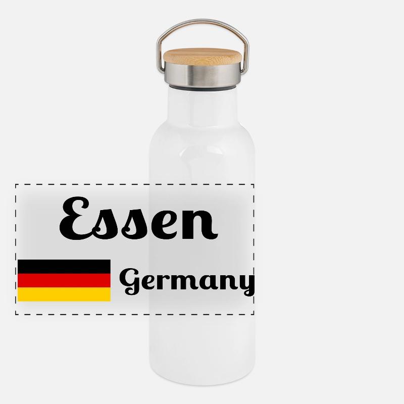 Essen Germany- Stylish prints Panoramic Thermal Bottle with Bamboo Lid