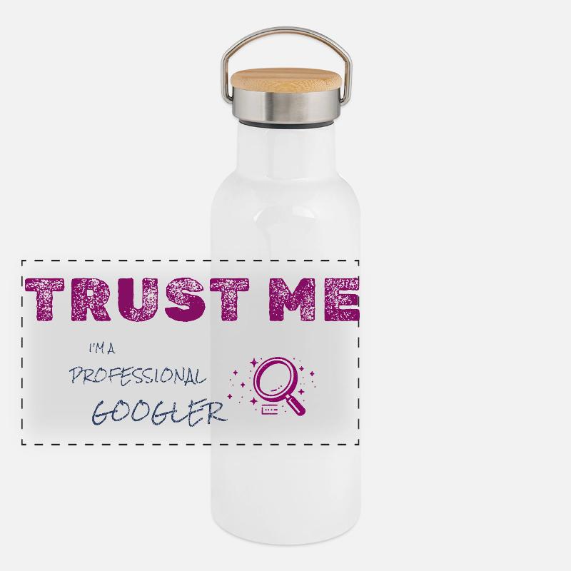 Googler Leben Panorama Thermosflasche mit Bambusdeckel