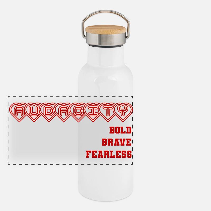 Brave Honest Heart Bond Design, Déclaration Gourde isotherme avec bouchon en bambou