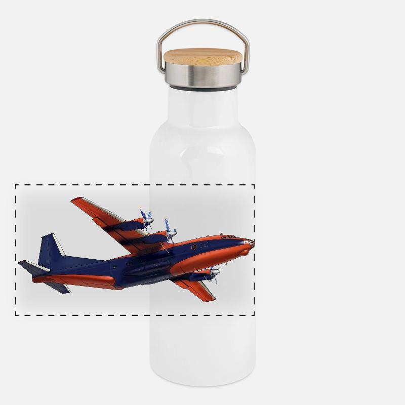 An-12 Panorama Thermosflasche mit Bambusdeckel