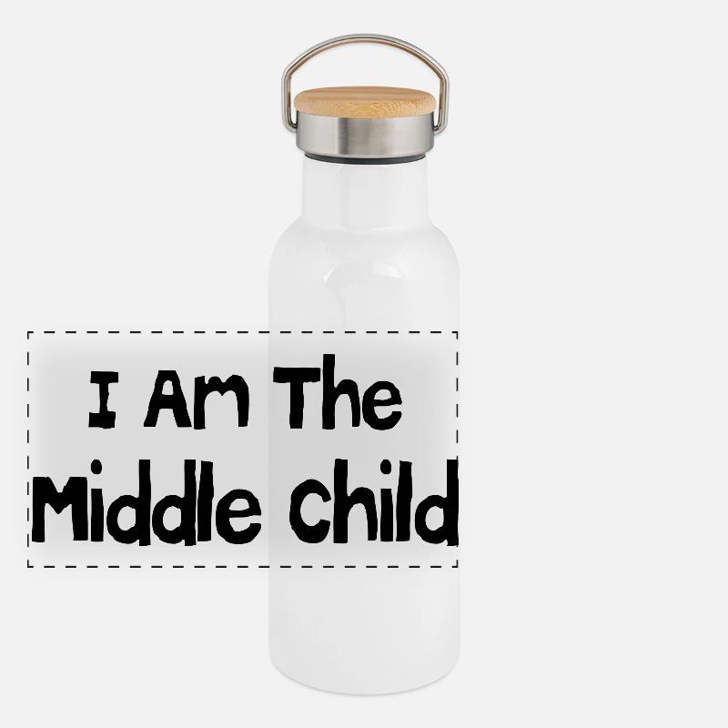 Ich bin das mittlere Kind Panorama Thermosflasche mit Bambusdeckel